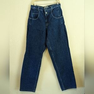 Vintage GUESS 90s Mom Blue Jeans High Rise Tapered Straight Leg Green Label 28"